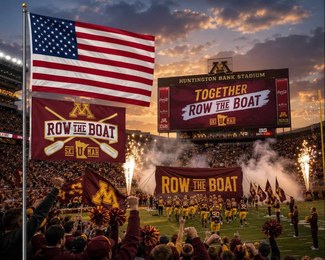 Minnesota Gophers Flag 3x5 Row The Boat heartlandflags