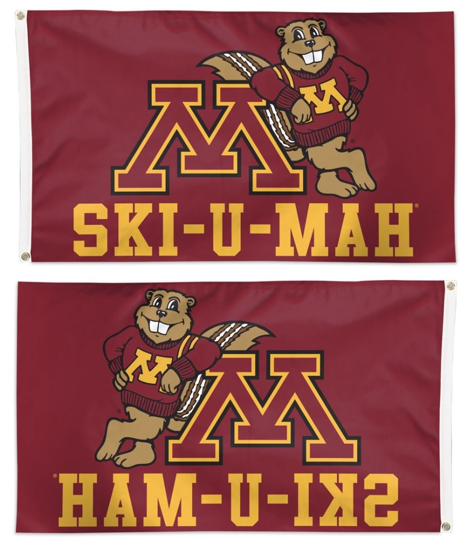 Minnesota Gophers Flag 3x5 SKI-U-MAH heartlandflags