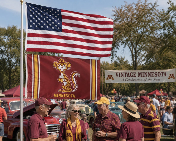 Minnesota Gophers Vintage Logo 3x5 Flag heartlandflags