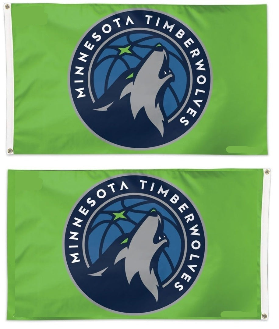 Minnesota Timberwolves 2 Sided Green Flag heartlandflags