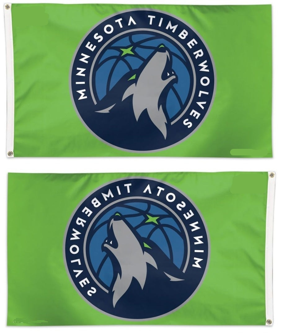Minnesota Timberwolves Flag 3x5 Green Logo NBA