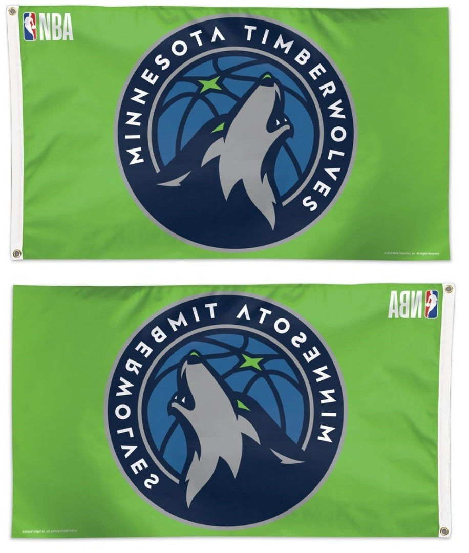 Minnesota Timberwolves Flag 3x5 Green Logo heartlandflags