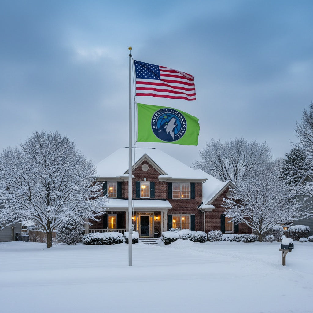 Minnesota Timberwolves Flag 3x5 Green Logo heartlandflags
