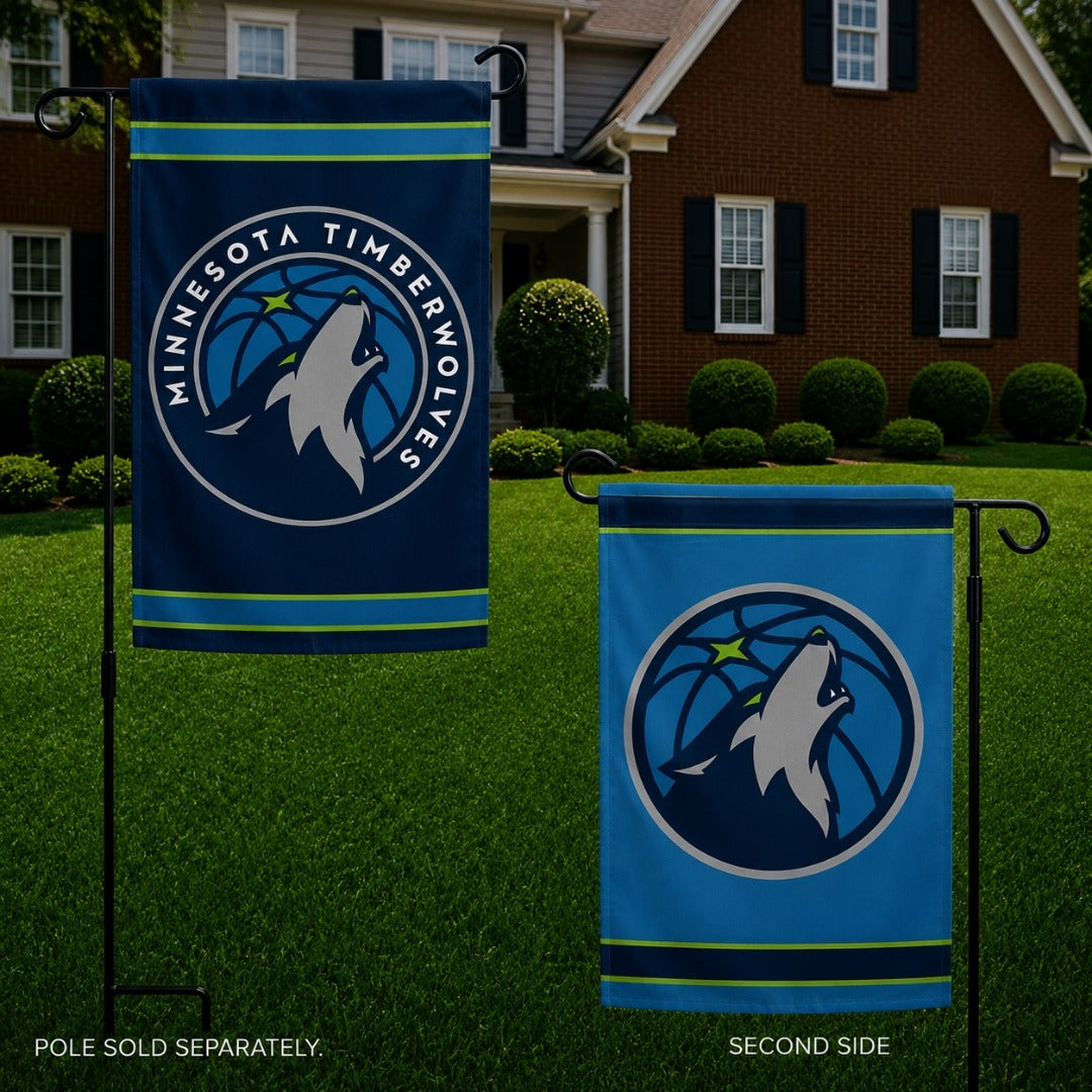Minnesota Timberwolves Garden Flag 2 Sided Logo heartlandflags