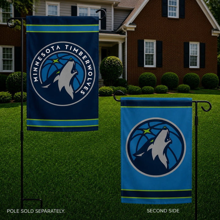 Minnesota Timberwolves Garden Flag 2 Sided Logo heartlandflags