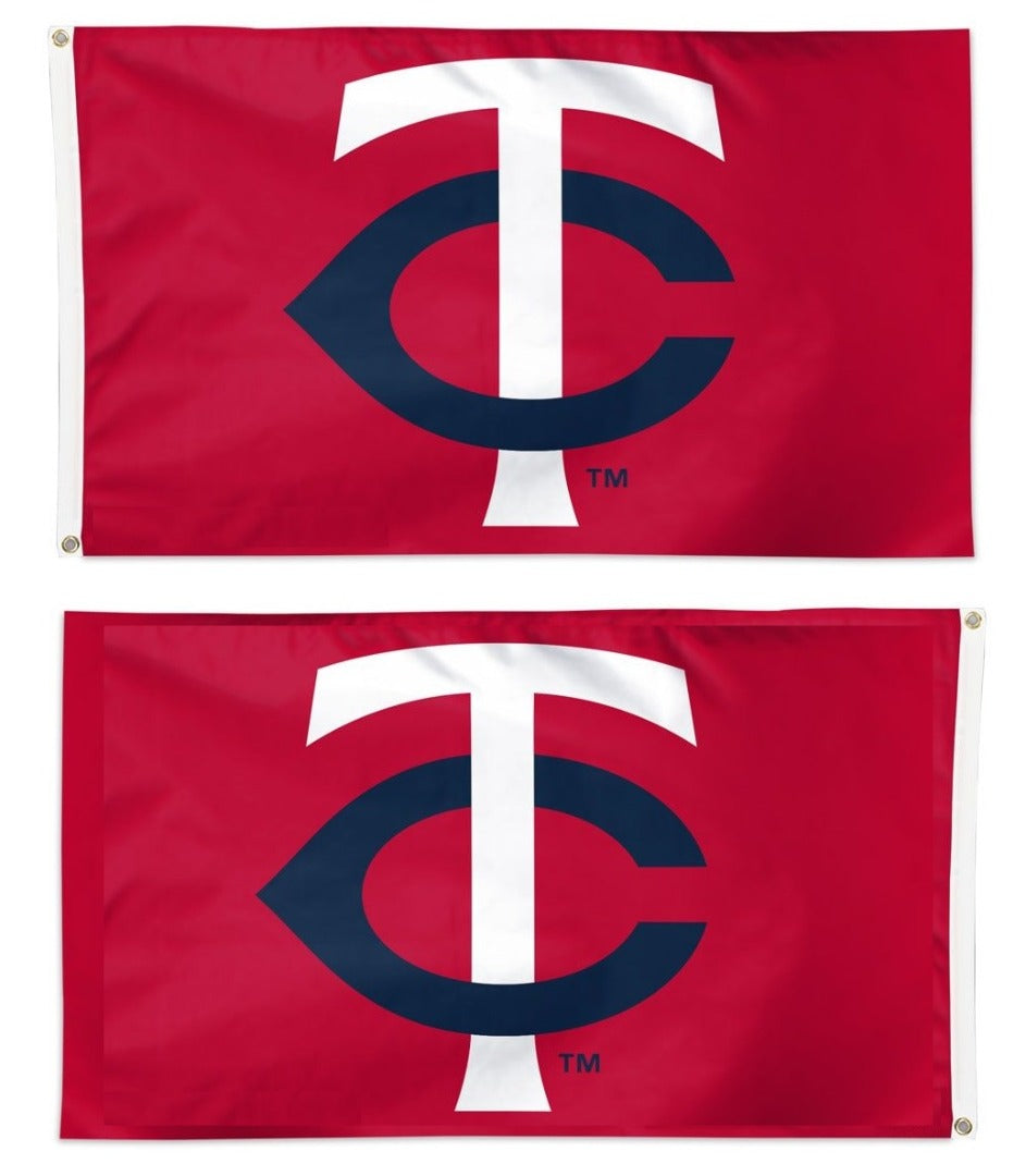 Minnesota Twins Flag 3x5 Logo 2 Sided Red heartlandflags