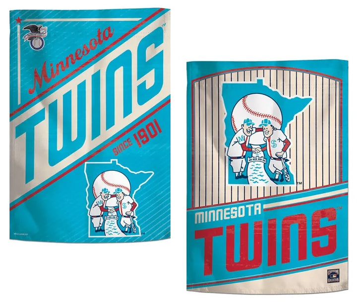 Minnesota Twins Garden Flag 2 Sided Classic Logo Pinstripe heartlandflags