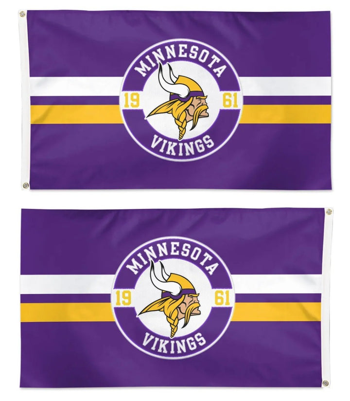 Minnesota Vikings Flag 3x5 Applique 2 Sided heartlandflags
