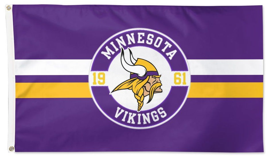 Minnesota Vikings Flag 3x5 Applique 2 Sided heartlandflags