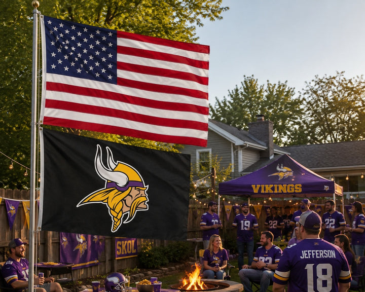 Minnesota Vikings Flag 3x5 Black 2 Sided heartlandflags