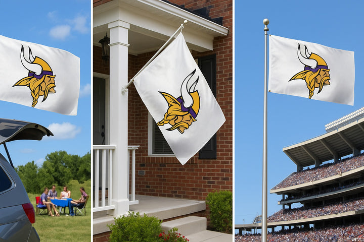 Minnesota Vikings Flag 3x5 Logo White heartlandflags