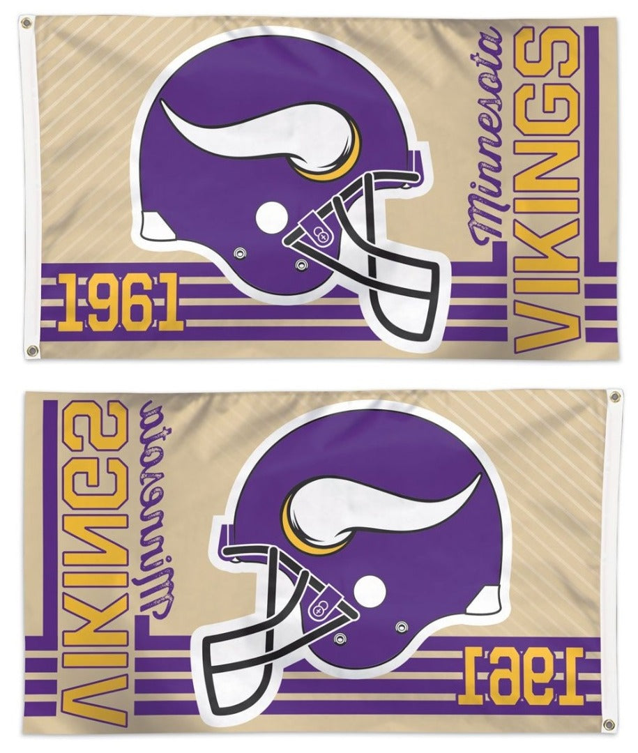 Minnesota Vikings Flag 3x5 Retro Logo Vintage heartlandflags