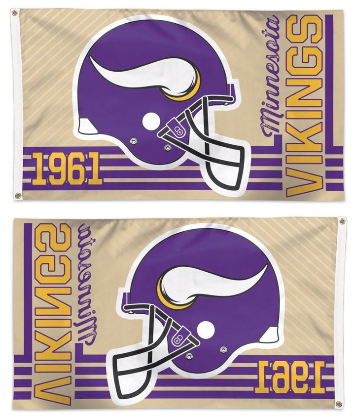 Minnesota Vikings Flag 3x5 Retro Logo Vintage heartlandflags