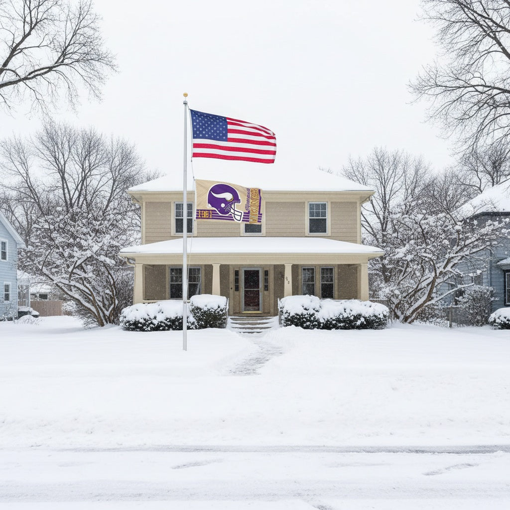 Minnesota Vikings Flag 3x5 Retro Logo Vintage heartlandflags