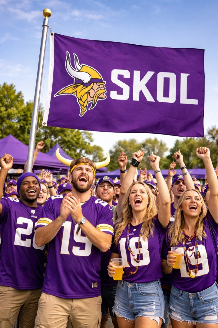 Minnesota Vikings Flag 3x5 SKOL 2 Sided heartlandflags
