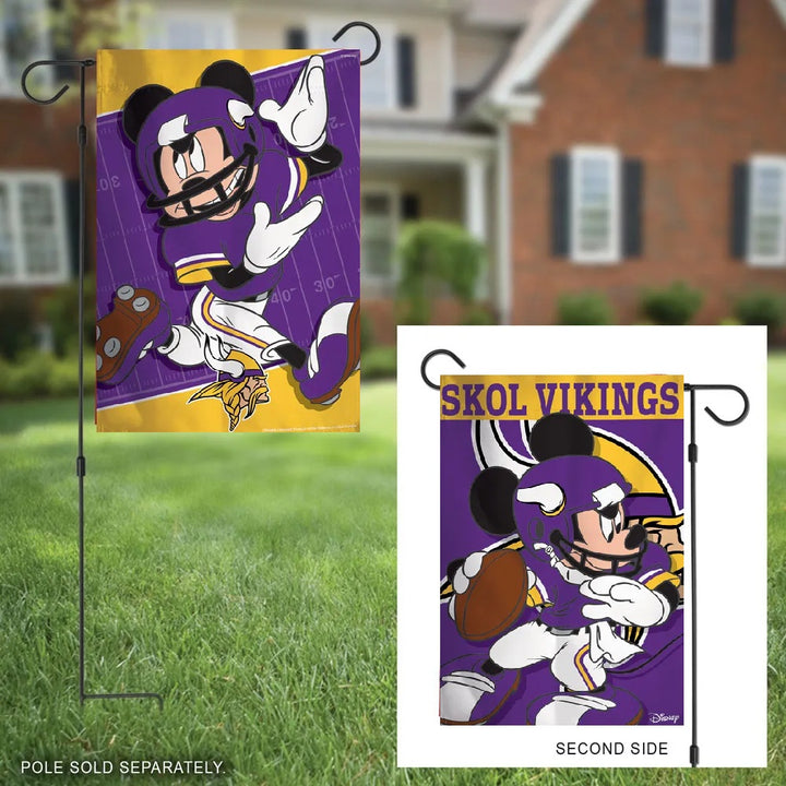 Minnesota Vikings Garden Flag 2 Sided Mickey Mouse Disney heartlandflags