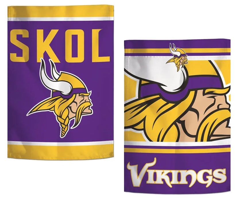 Minnesota Vikings Garden Flag 2 Sided SKOL Slogan heartlandflags