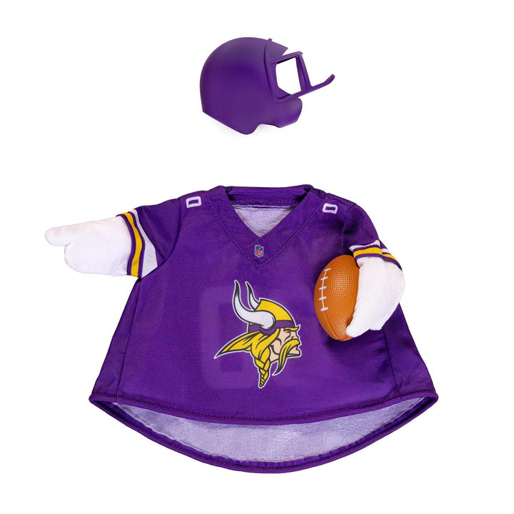 Licensed Minnesota Vikings porch goose outfit with purple jersey, helmet and football accent, goose not included