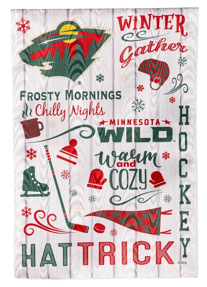 Minnesota Wild 2 Sided Winter Garden Flag heartlandflags