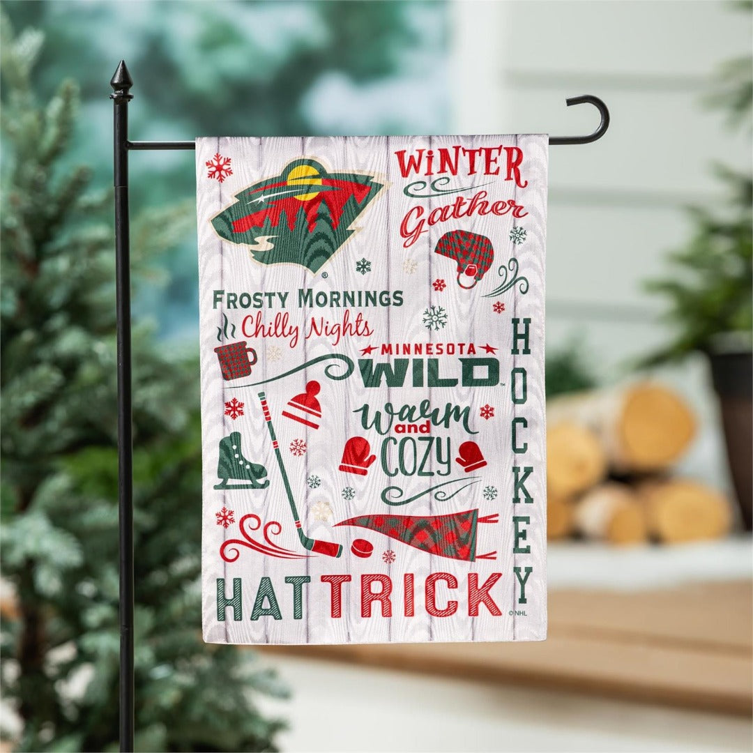 Minnesota Wild 2 Sided Winter Garden Flag heartlandflags