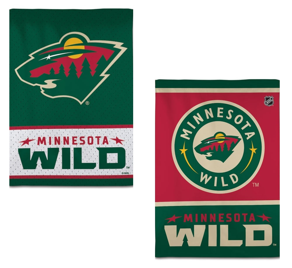 Minnesota Wild Banner 2 Sided Double Logo House Flag heartlandflags