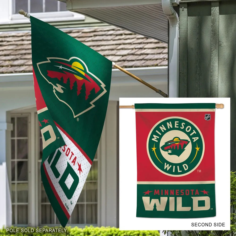 Minnesota Wild Banner 2 Sided Double Logo House Flag heartlandflags