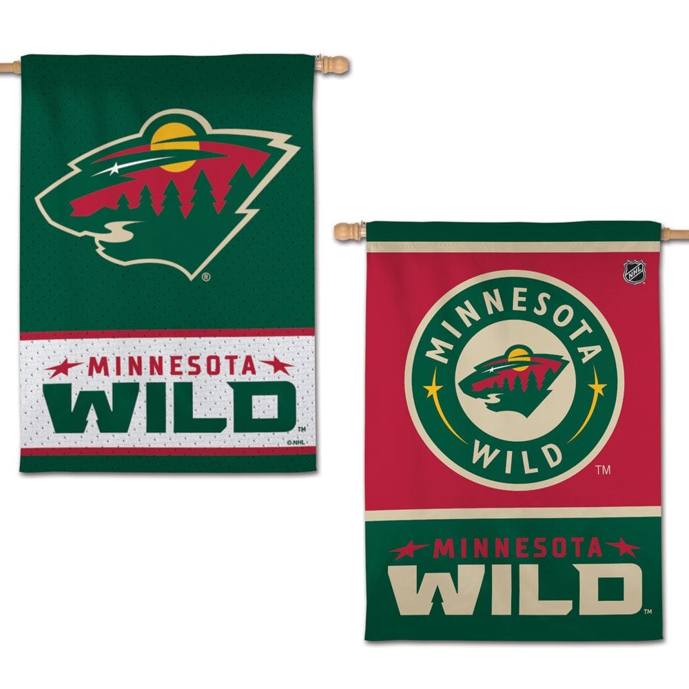 Minnesota Wild Banner 2 Sided Double Logo House Flag heartlandflags