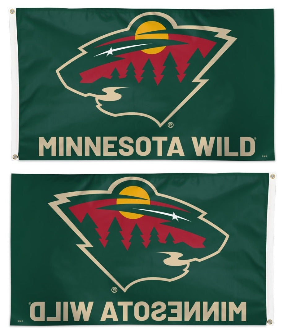 Minnesota Wild Flag 3x5 Logo Name heartlandflags