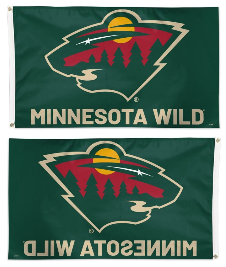 Minnesota Wild Flag 3x5 Logo Name heartlandflags