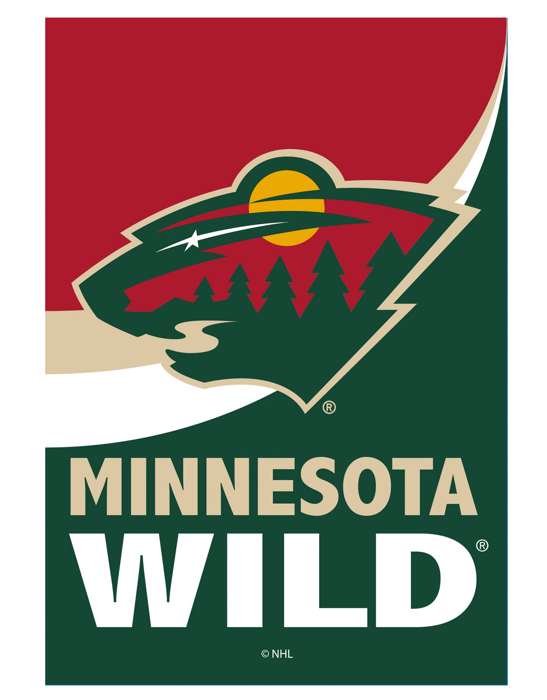 Minnesota Wild Garden Flag 2 Sided Burlap heartlandflags