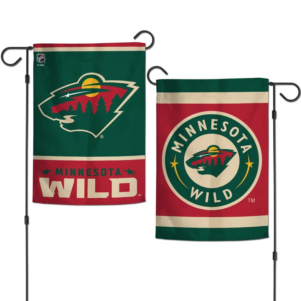 Minnesota Wild Garden Flag 2 Sided Double Logo heartlandflags