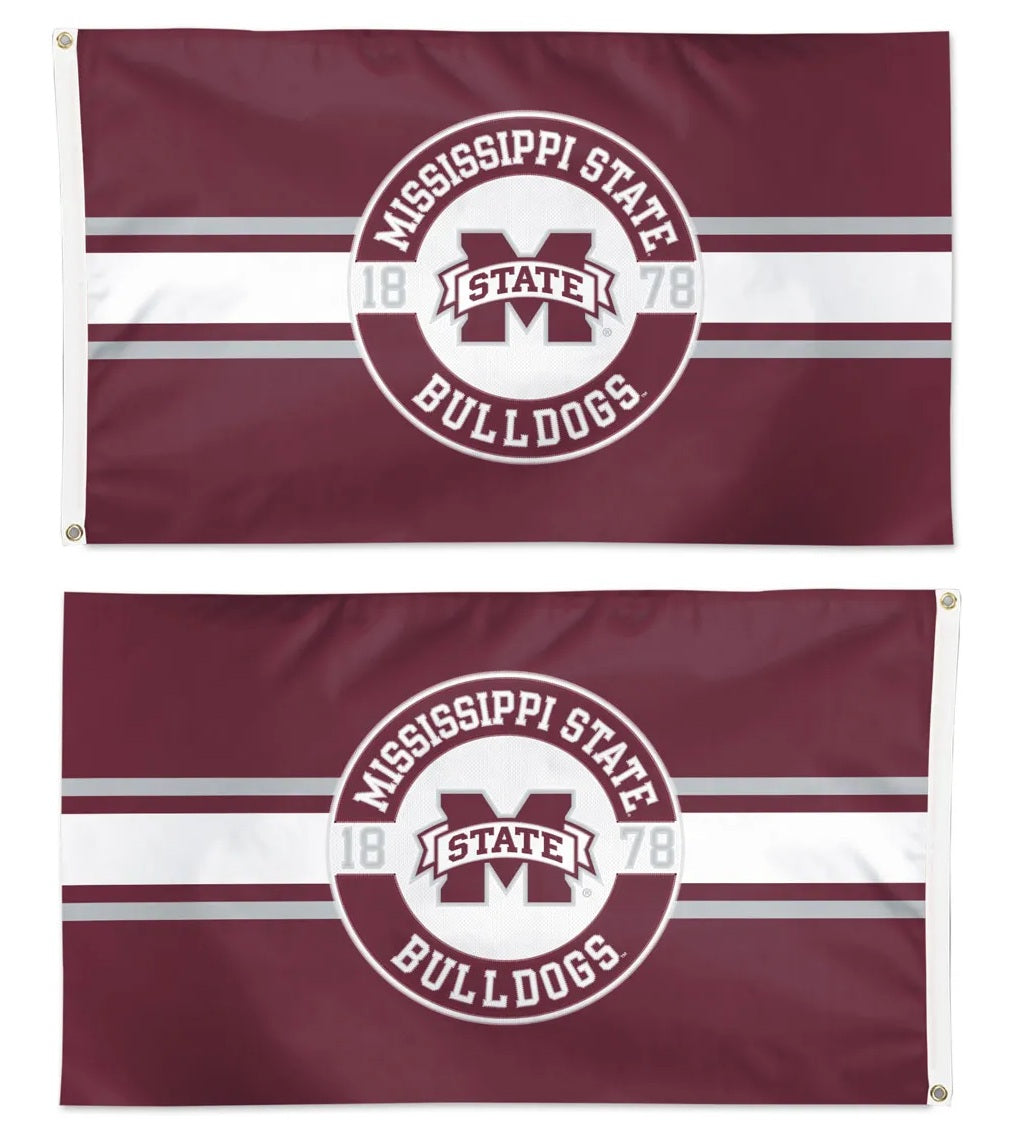Mississippi State Bulldogs 2 Sided Embroidered 3x5 Flag heartlandflags