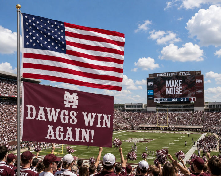 Mississippi State Bulldogs Flag 3x5 Dawgs Win Again heartlandflags