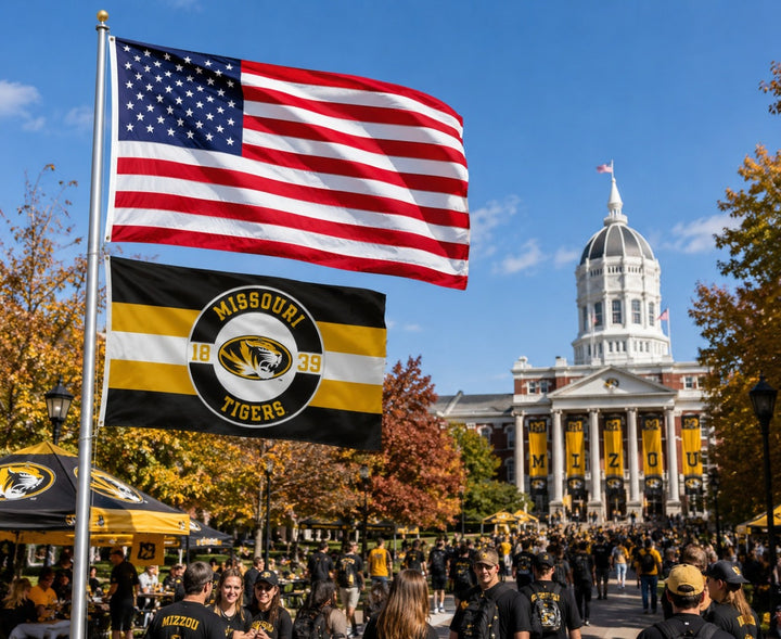 Missouri Tigers 2 Sided Embroidered 3x5 Flag heartlandflags