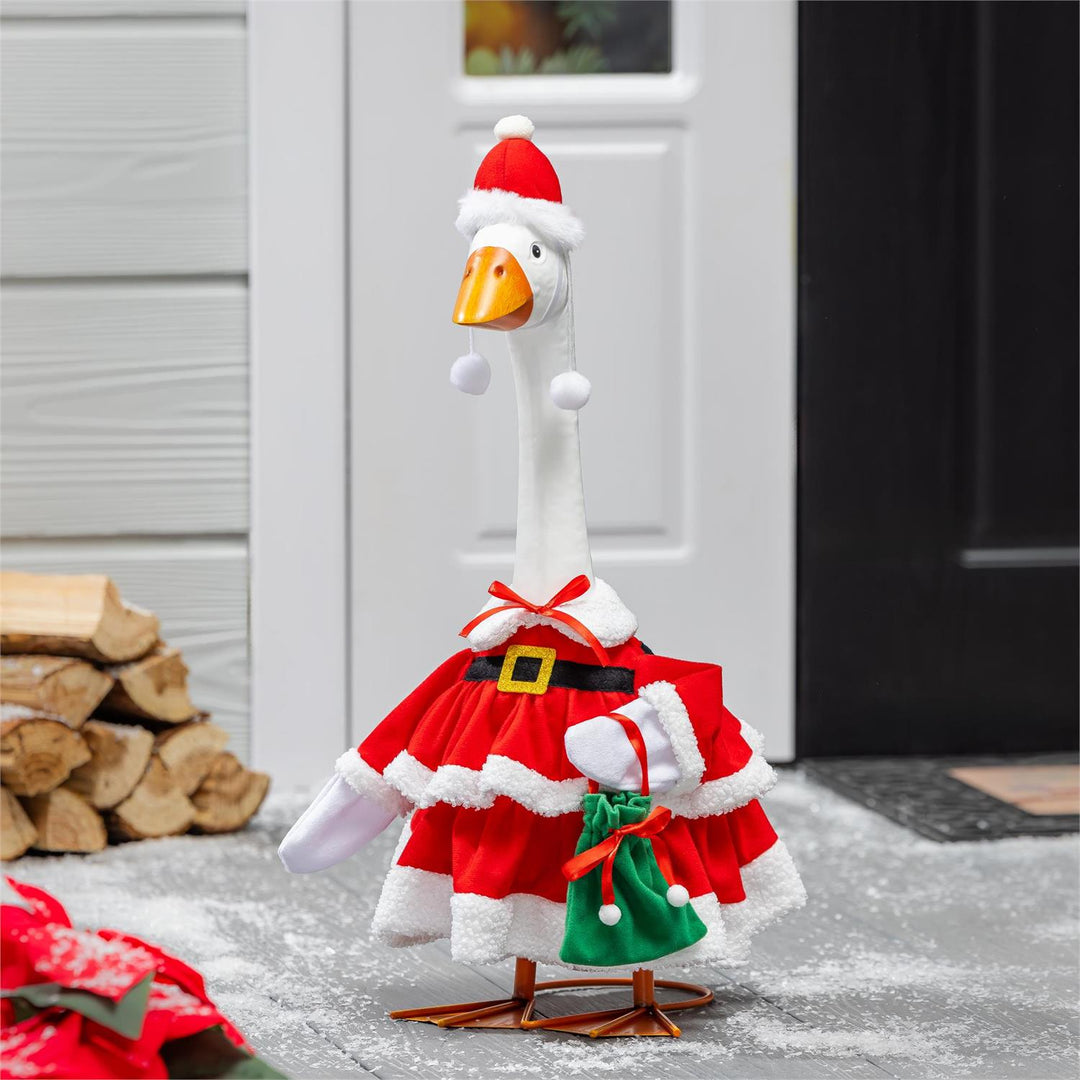 Mrs Claus Porch Goose Outfit heartlandflags
