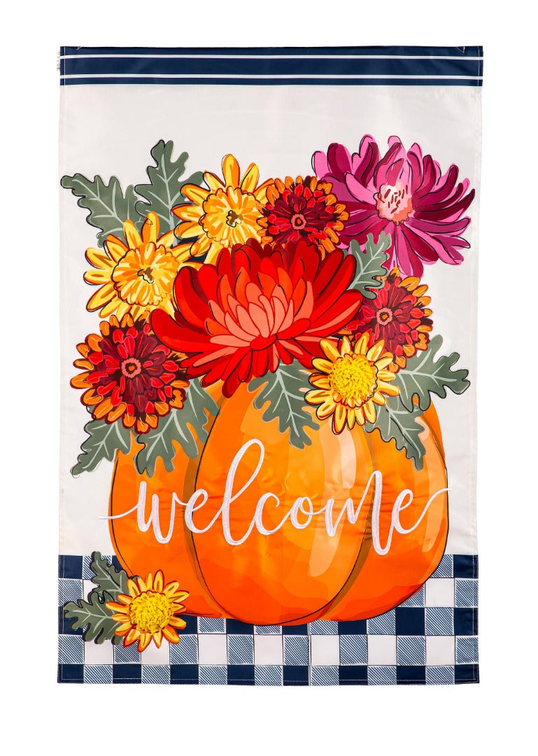 Mums And Pumpkin 2 Sided Banner heartlandflags
