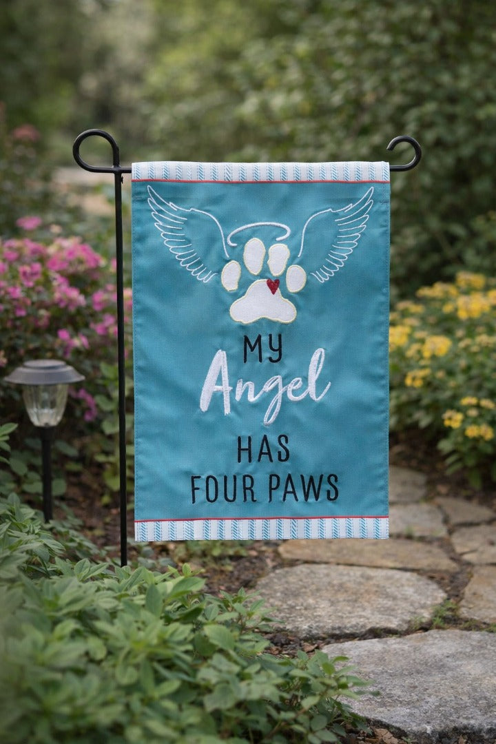 My Angel Has Four Paws 2 Sided Garden Flag heartlandflags