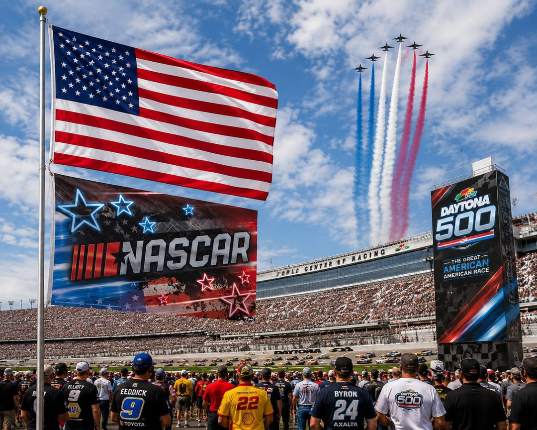 NASCAR Flag 3x5 Red White Blue Patriotic heartlandflags