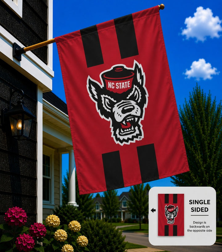 NC State Vertical Stripe Banner