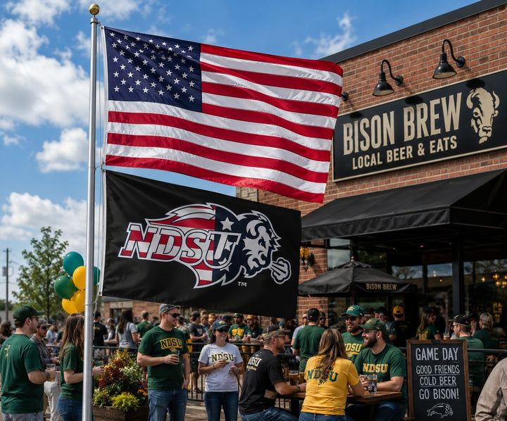 NDSU Patriotic Red White Blue 3x5 Flag heartlandflags