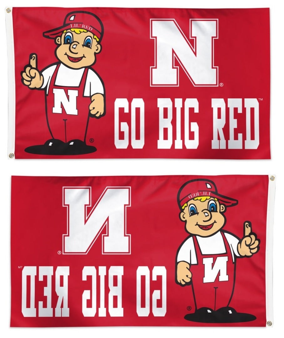 Nebraska Flag 3x5 Mascot Go Big Red heartlandflags