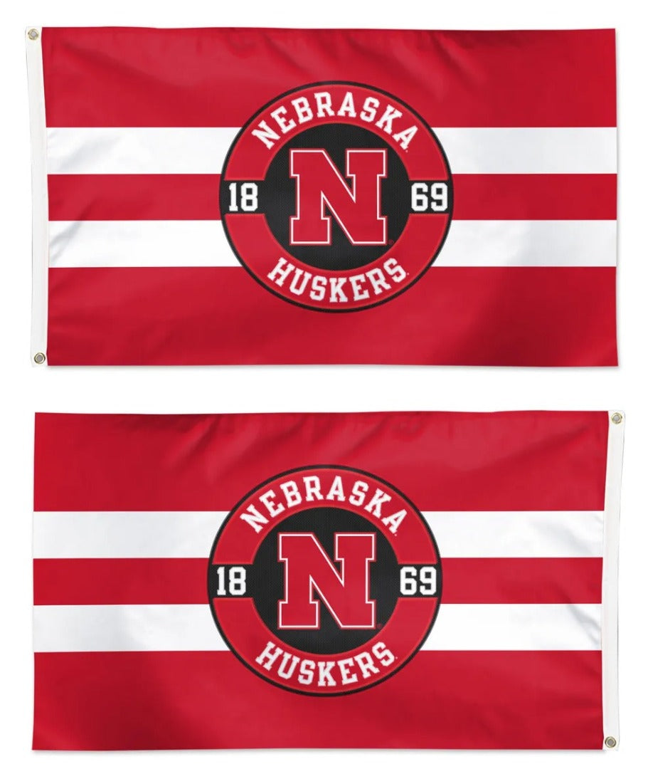 Nebraska Huskers Flag 2 Sided Applique heartlandflags