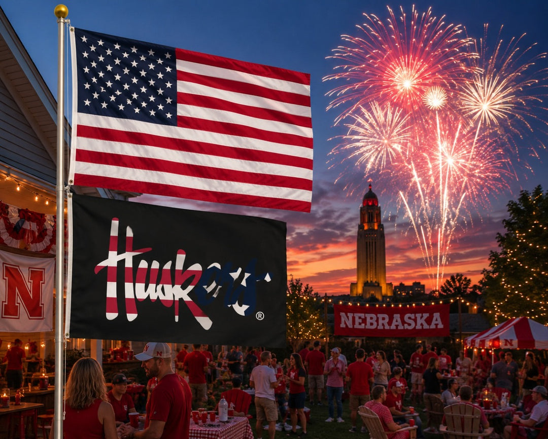 Nebraska Huskers Flag 3x5 Patriotic Red White Blue heartlandflags