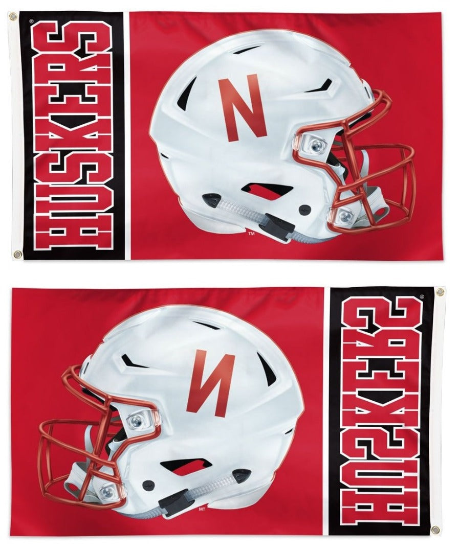 Nebraska Huskers Flag 3x5 White Helmet heartlandflags
