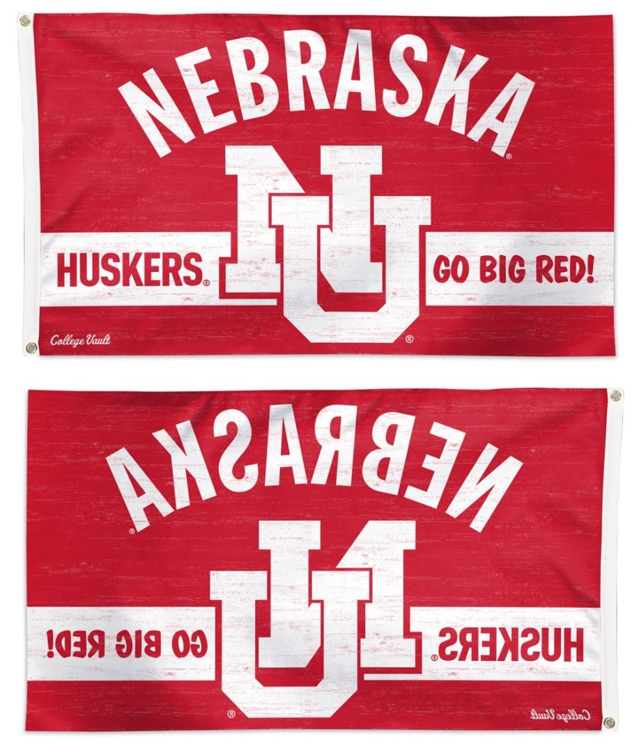 Nebraska Huskers Go Big Red Flag 3x5 Vault heartlandflags