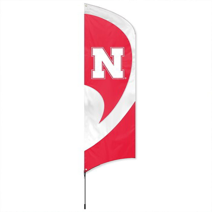 Nebraska Huskers Tall Team Feather Flag With Flagpole heartlandflags