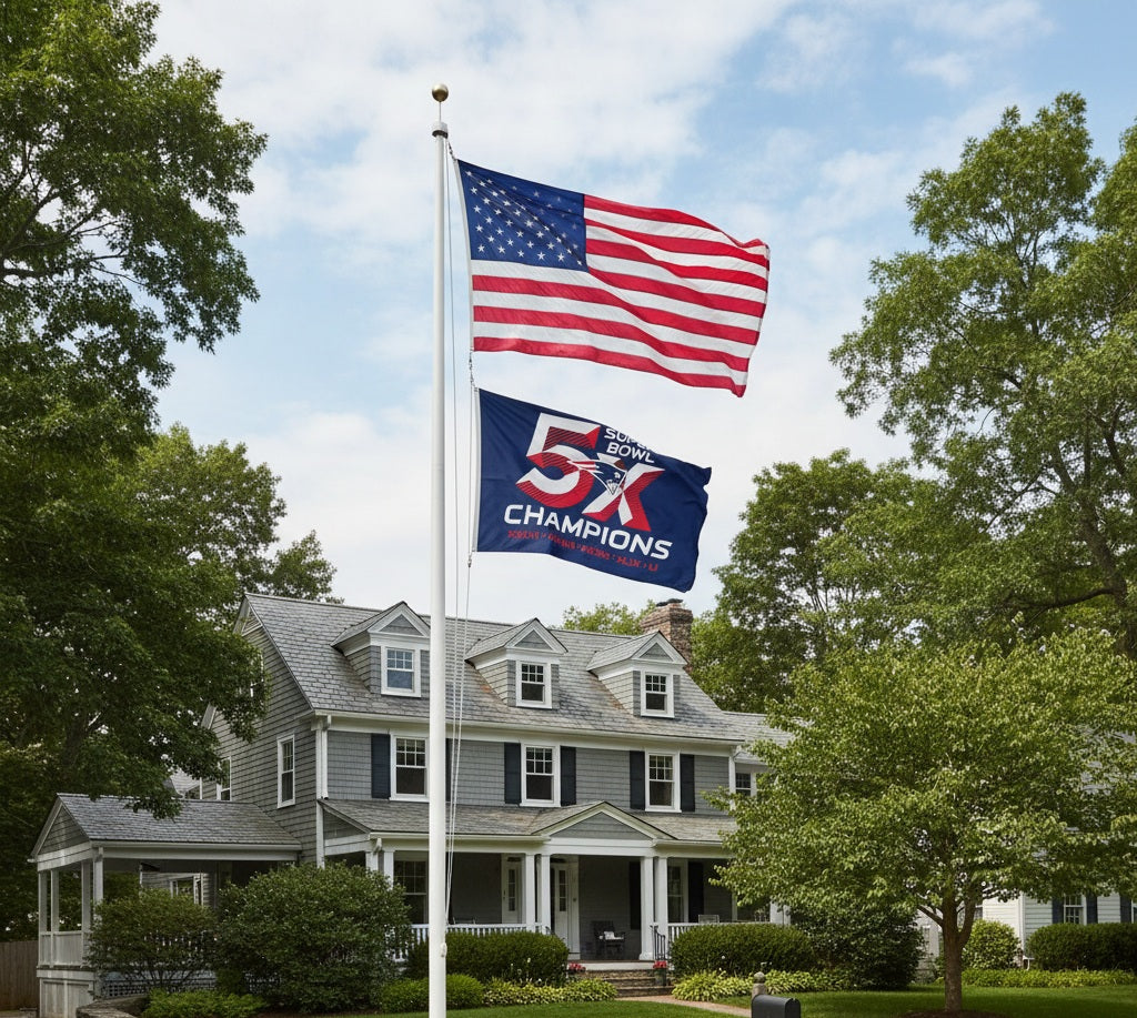 New England 5X Super Bowl Champions 3x5 Flag heartlandflags