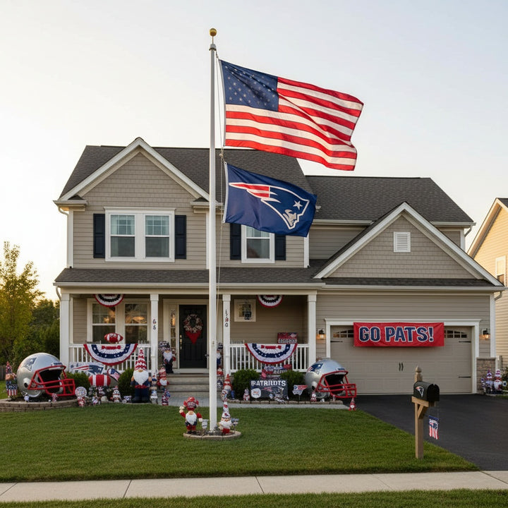 New England Patriots 2 Sided Blue 3x5 Flag heartlandflags