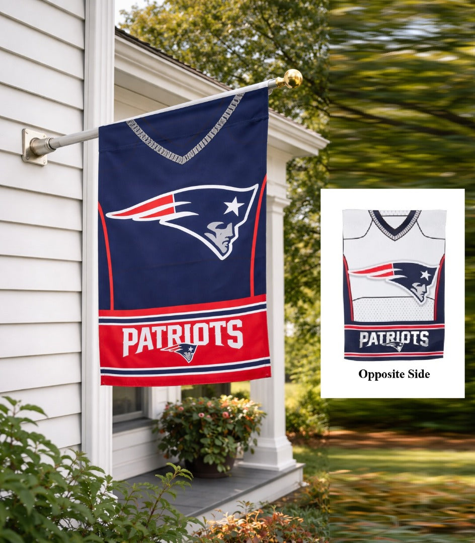 New England Patriots 2 Sided Jersey Banner heartlandflags
