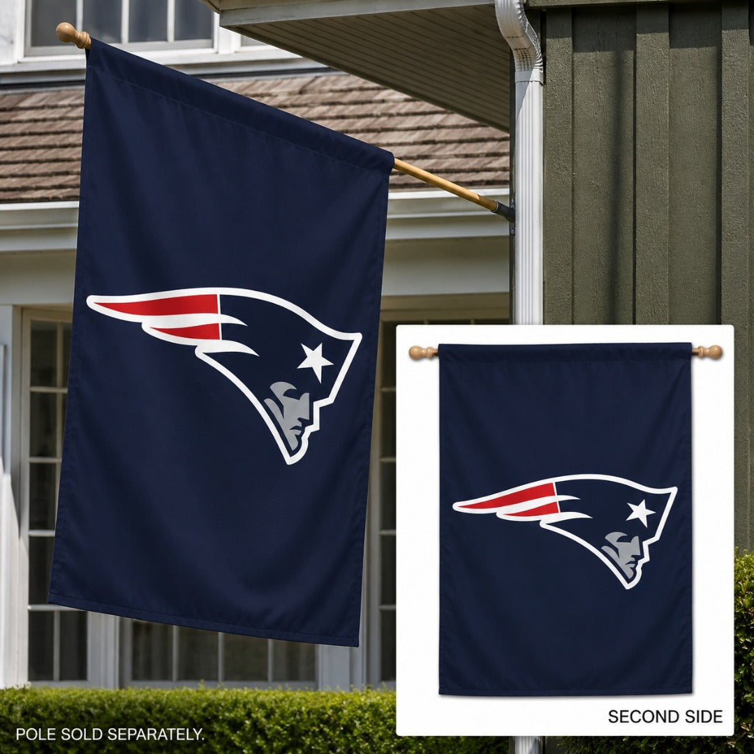 New England Patriots 2 Sided Logo Banner heartlandflags